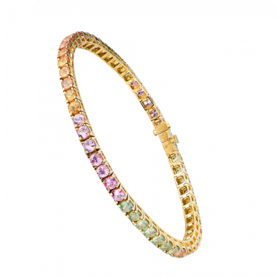 Браслет Ralfdiamonds 6,87 ct Multicolor Sapphire Yellow Gold