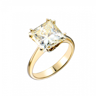 Кольцо No name 6,05 сt M/SI1 Princess Cut Diamond МГУ