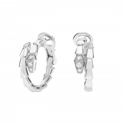 Серьги Bvlgari Serpenti Viper White Gold & Diamonds