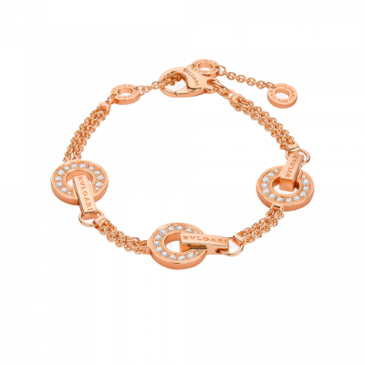 Браслет Bvlgari  Rose Gold & Diamonds (S-M Size)