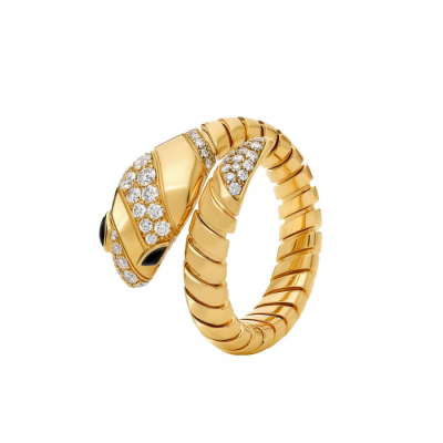 Кольцо Bvlgari Serpenti Tubogas Diamond & Black Onyx