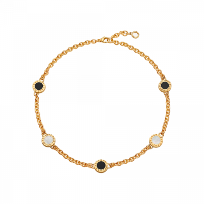 Колье Bvlgari  in yellow gold with mother-of-pearl & onyx elements