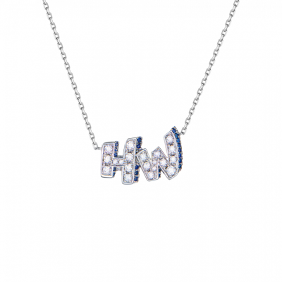 Подвеска No name в стиле Harry Winston "Graffiti" Diamonds & Sapphire in Platinum