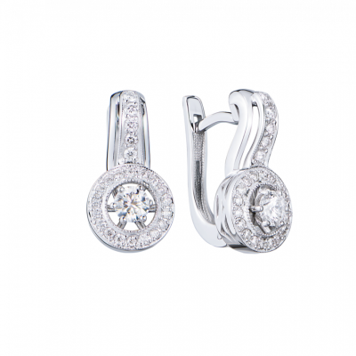 Серьги No name 0,79 ct Round Cut Diamonds