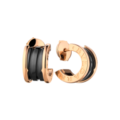 Серьги Bvlgari B.Zero1 Rose Gold & Black Ceramic