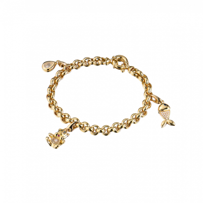Браслет Chopard Happy Diamonds Charms Yellow Gold Floating Diamonds