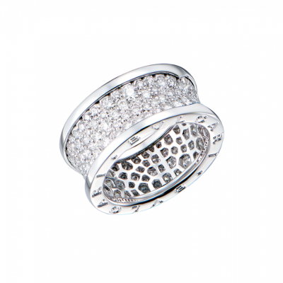 Кольцо No name в стиле Bvlgari BZero1 White Gold Diamonds Ring