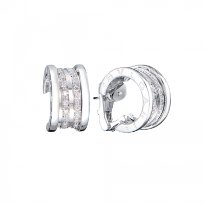 Серьги No name в стиле Bvlgari B.Zero1 White Gold & Diamonds