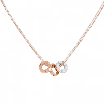 Подвеска Cartier Love Pendant Rose & White Gold 6 Diamonds