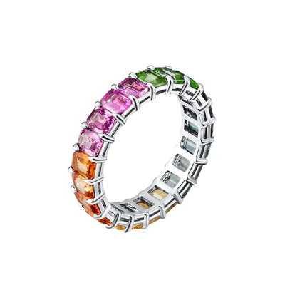 Кольцо Ralfdiamonds 5,23 ct Multicolor Sapphire White Gold