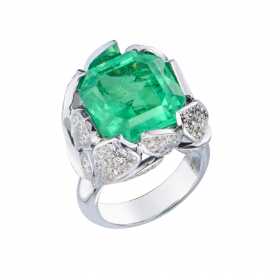 Кольцо No name COLOMBIA EMERALD 11,88 ct Intense Green/VS