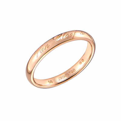 Кольцо Van Cleef & Arpels Tendrement Signature Rose Gold wedding band (Size 56)