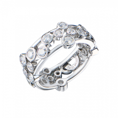 Кольцо Tiffany & Co Platinum Diamond Bubble Band