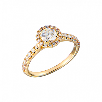 Кольцо Cartier Destinée Solitaire 0,57 ct F/VVS2 Yellow Gold Paved