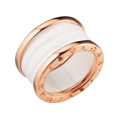 Кольцо Bvlgari B.Zero1 White Ceramic Four-Band (Size 61)