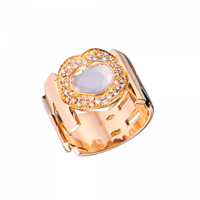 Кольцо Pasquale Bruni Amore Rose Gold & Diamond & Quartz