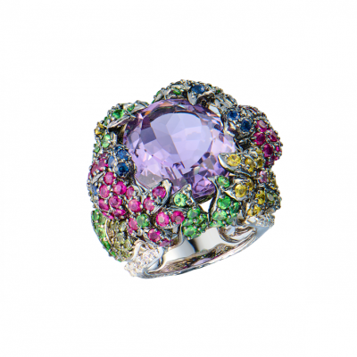 Кольцо No name Multi-Gemstone White Gold Ring