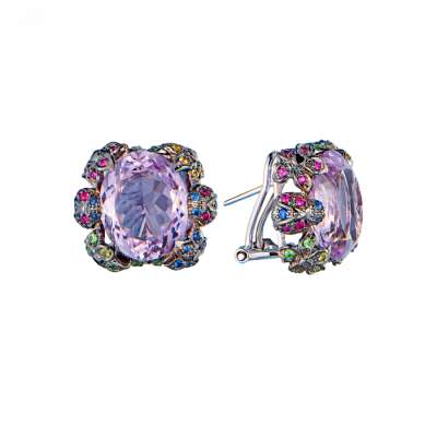 Серьги No name Multi-Gemstone White Gold Earrings