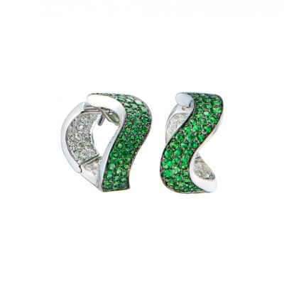 Серьги de Grisogono Onde White Gold & Emeralds & Diamonds