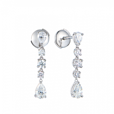 Серьги Tiffany & Co Diamond Drop Earrings in Platinum