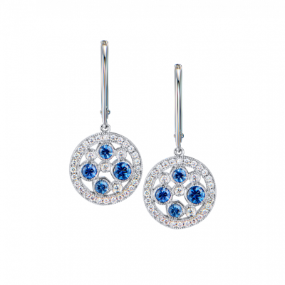 Серьги Tiffany & Co Cobblestone Sapphire & Diamond in Platinum