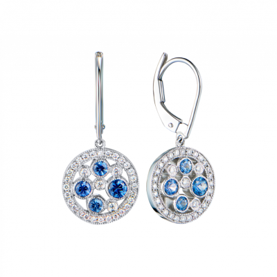 Серьги Tiffany & Co Cobblestone Sapphire & Diamond in Platinum