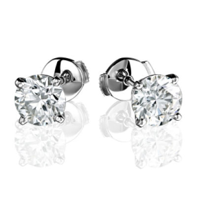 Пусеты GIA 1,01 ct I/VS2 - 1,00 ct I/VS2 Round Cut Diamonds