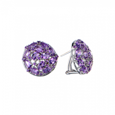 Серьги No name White Gold & Amethyst
