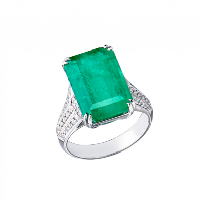 Кольцо No name COLOMBIA EMERALD 7,8 ct Intense Bluish Green/I1