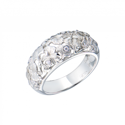 Кольцо Carrera y Carrera Ginkgo Medium White Gold & Diamonds