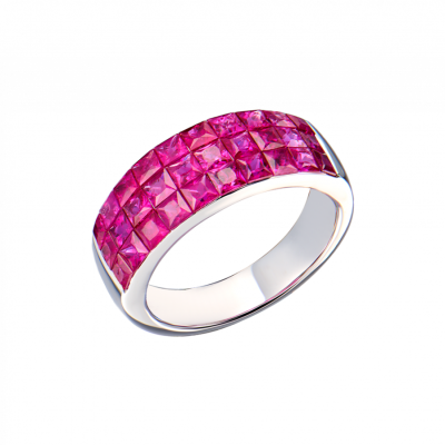 Кольцо No name Mystery Setting Ruby & White Gold