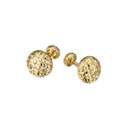 Запонки Tiffany & Co Vintage Vannerie Basket Weave Yellow Gold