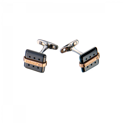 Запонки Baraka Rose Gold & Ceramic & Diamonds