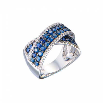 Кольцо No name White gold & Sapphires & Diamonds