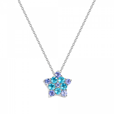 Подвеска Pasquale Bruni Star Blue Topaz & Amethyst & White Gold