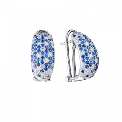 Серьги No name Blue Topaz & Diamond & White Gold