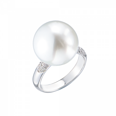 Кольцо Utopia Gallery Pearl 15,2 мм & Diamond & White Gold