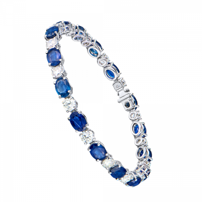 Браслет Ralfdiamonds 14,20 ct Oval Mixed Cut Sapphires & 4,89 ct Round Cut Diamonds