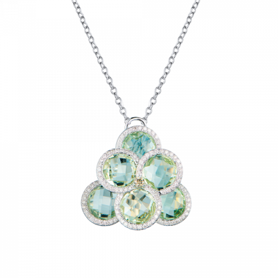 Подвеска No name White Gold & Tourmaline & Diamond