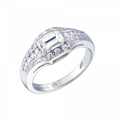 Кольцо No name МГУ 0,90 сt G/VS1 Emerald Cut Diamond & Platinum