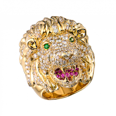 Кольцо Georg Hornemann Liov Yellow Gold & Diamond & Ruby & Emerald