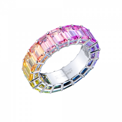 Кольцо Ralfdiamonds 10,37 ct Multicolor Sapphire White Gold