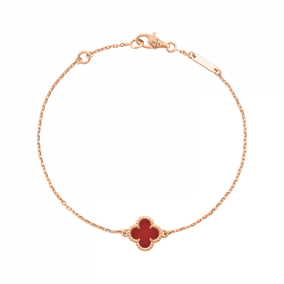 Браслет Van Cleef & Arpels Sweet Alhambra 1 motifs Rose Gold & Carnelian