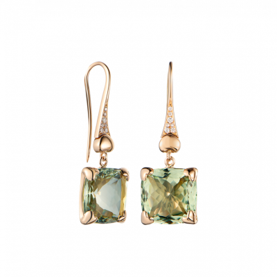 Серьги Pasquale Bruni Madame Eiffel Rose Gold & Prasiolite & Diamond