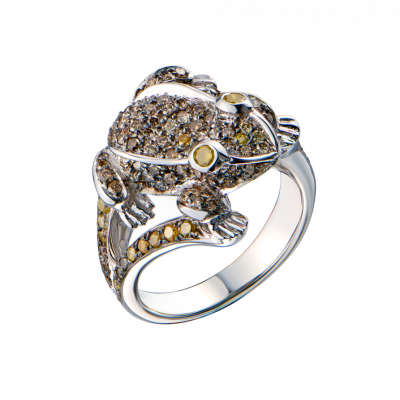 Кольцо Paolo Piovan Fancy Diamonds White Gold Frog