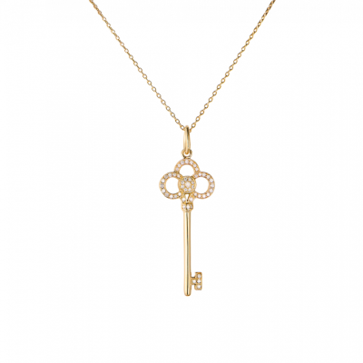 Подвеска Tiffany & Co Key Crown Small Yellow Gold & Diamonds