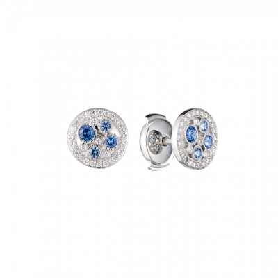 Пусеты Tiffany & Co Cobblestone Sapphire & Diamond in Platinum