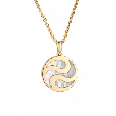 Подвеска Bvlgari Optical Illusion Spinning Yellow Gold & Mother of Pearl