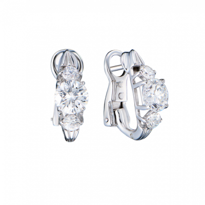 Серьги No name 1,00 сt F/VS1 - 1,00 F/VS1 Round Cut Diamonds in White Gold