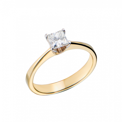 Кольцо No name 0,55 ct J/VS2 Princess Cut Diamond in Yellow Gold
